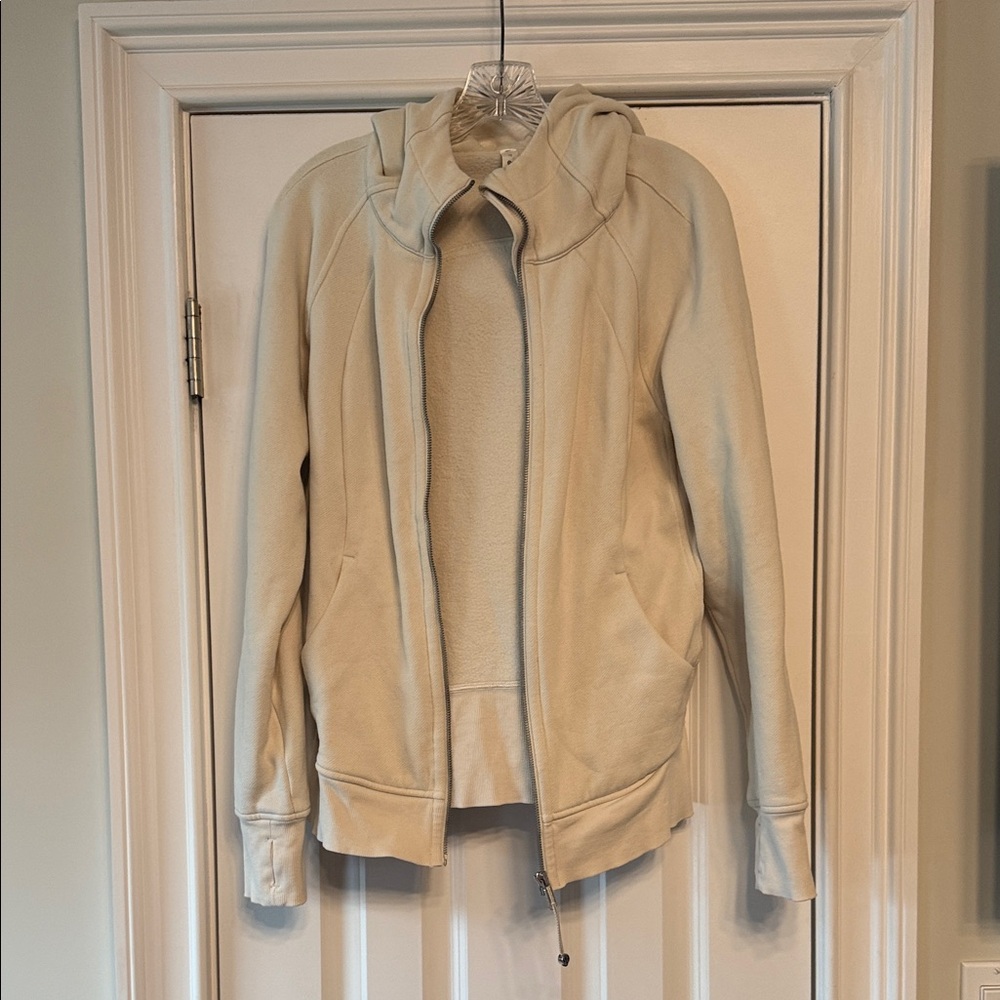 Lululemon Athletica Bone Scuba Zip-Up Hoodie Jacket - Size 10